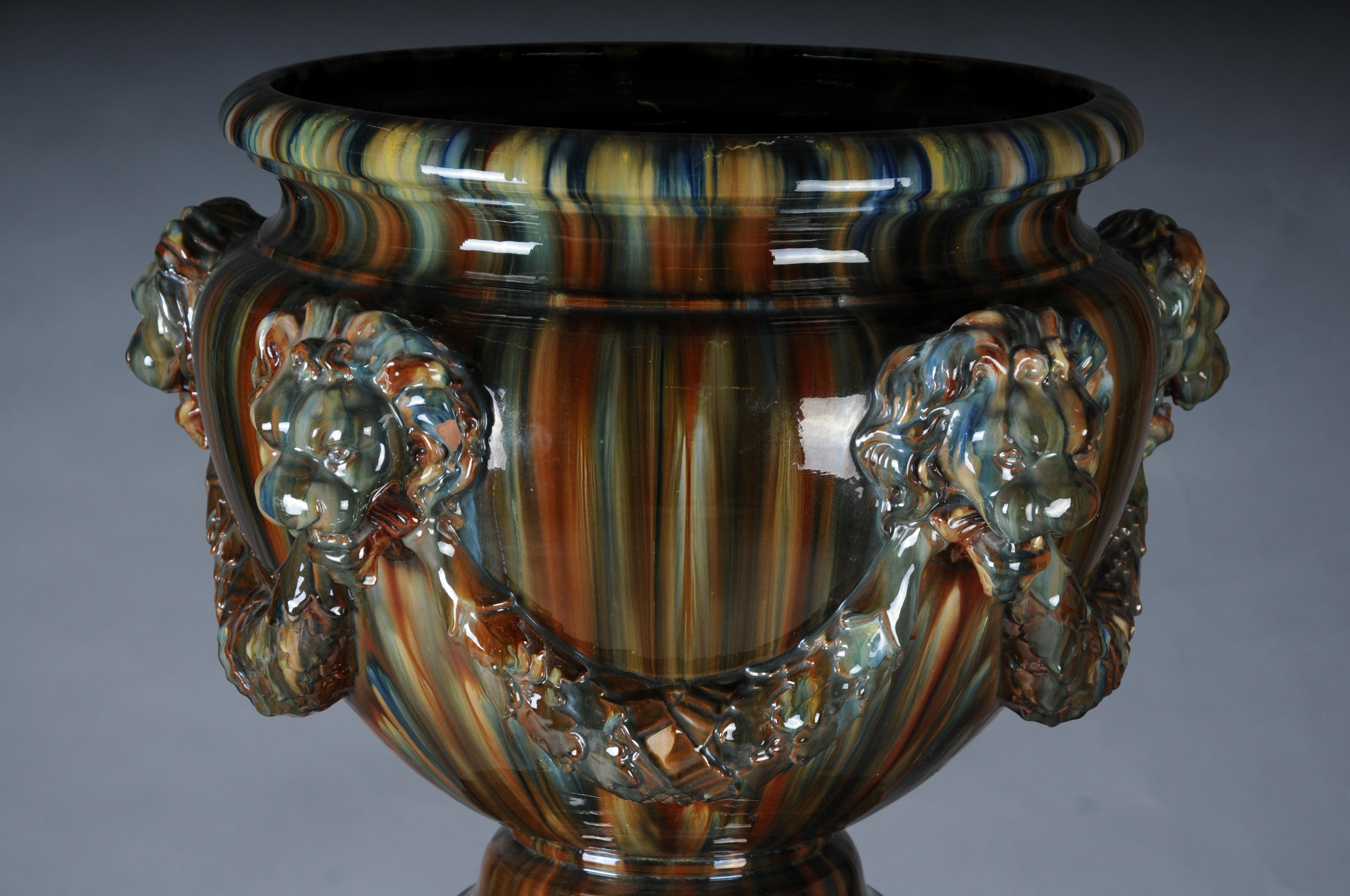 Clement MASSIER (1857-1945) Majolica flower vase/column vase, France For Sale 5