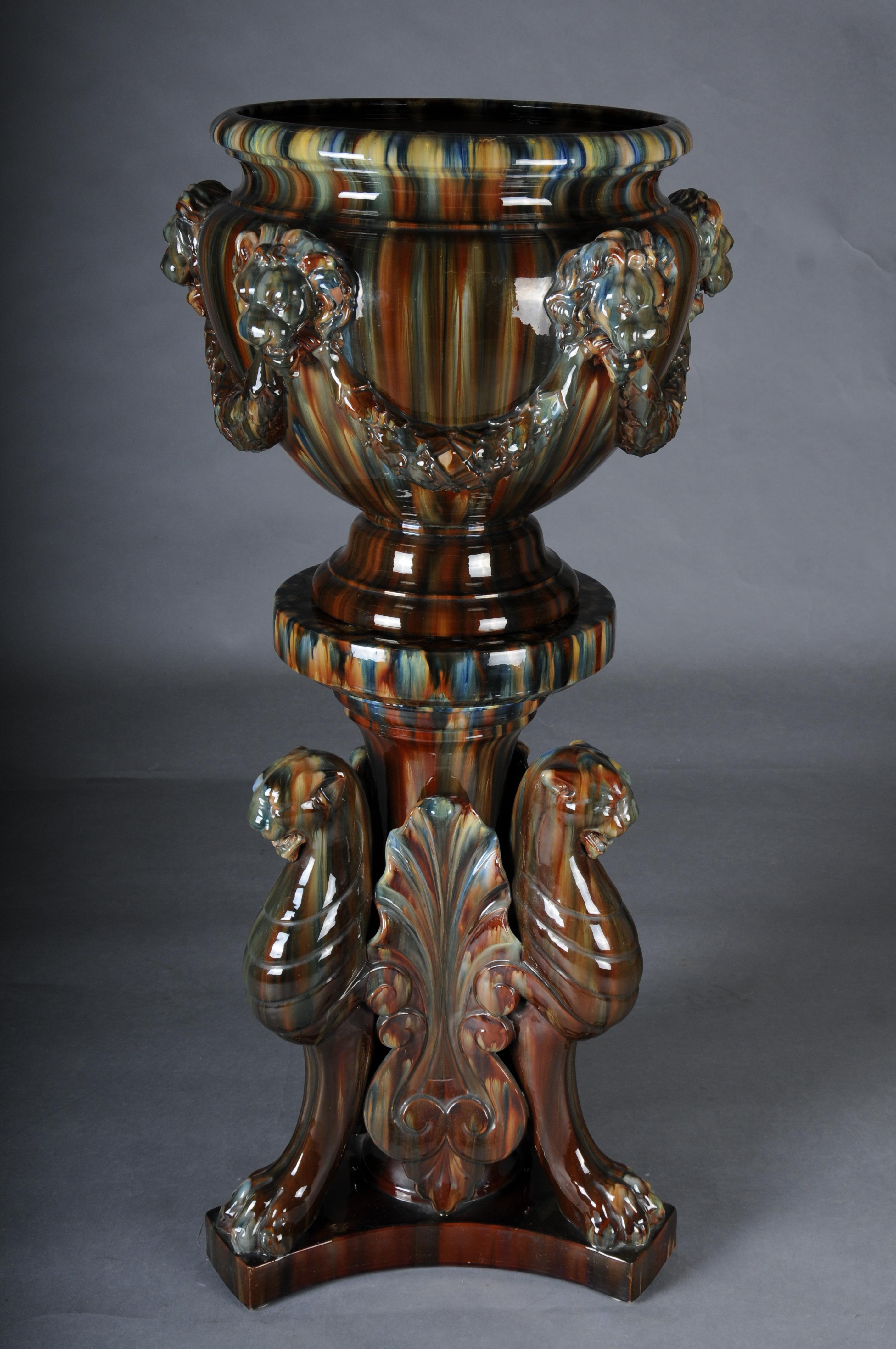 Clement MASSIER (1857-1945) Majolica flower vase/column vase, France

Very decorative and of high quality. Marked: Clement Massier

Unique running glaze. A guaranteed eye-catcher.

ABOUT THE ARTIST
Clement Massier was born in France in 1845. Born