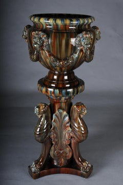 Clement MASSIER (1857-1945) Majolica flower vase/column vase, France
