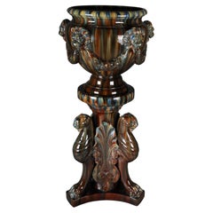 Clement MASSIER (1857-1945) Vase à fleurs en majolique, France