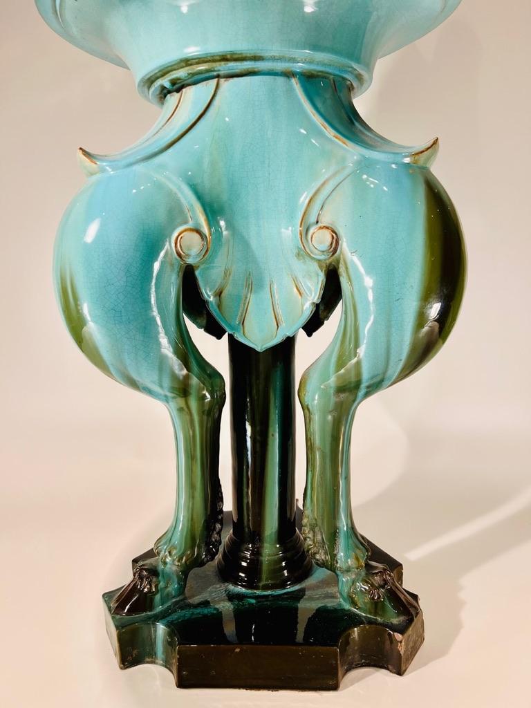 Early 20th Century Large Clement Massier Art Nouveau degrade Porcelain French Planter 1900 For Sale