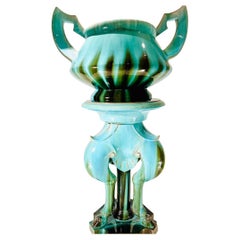 Grande jardinière en porcelaine française dégradée de Clement Massier Art Nouveau 1900