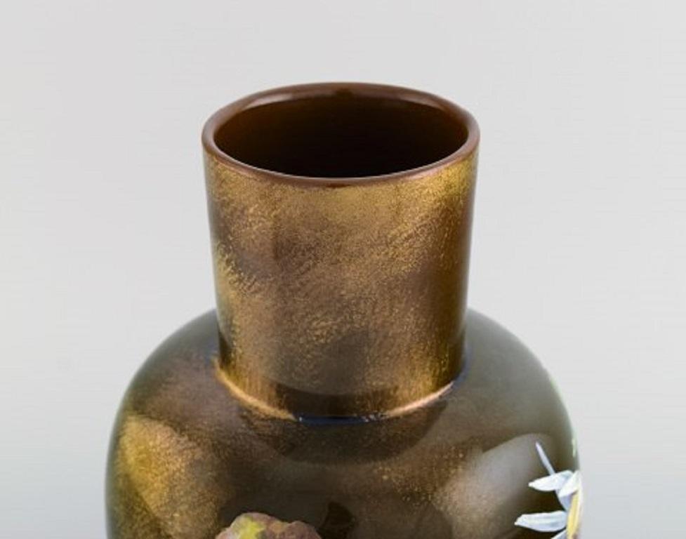19th Century Clément Massier for Golfe Juan, Antique Vase in Glazed Ceramics, Late 19th C For Sale