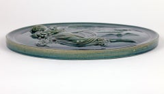 Clement Massier French Majolica Glazed Art Pottery Wall Plaque
