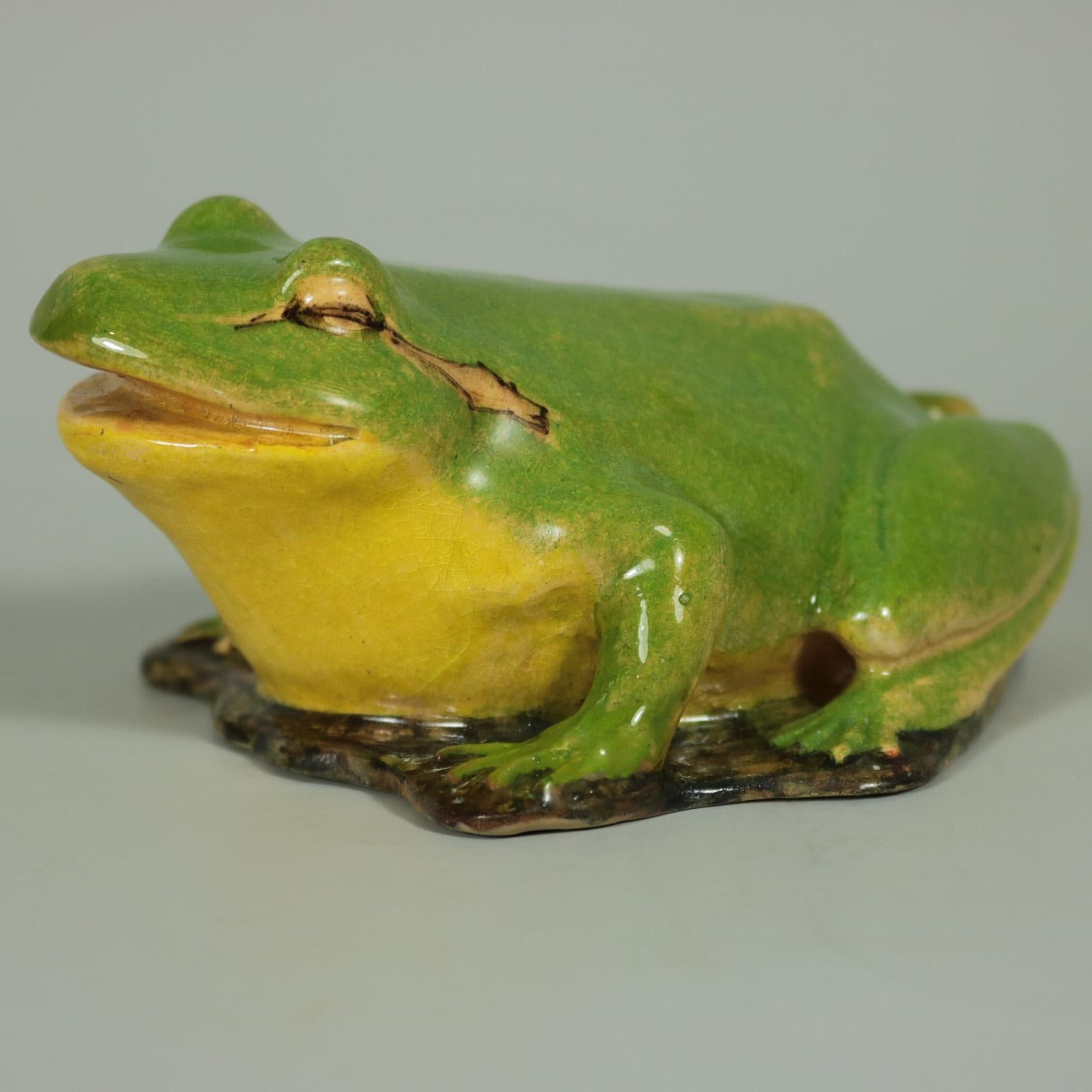 Victorian Clement Massier Frog Figure
