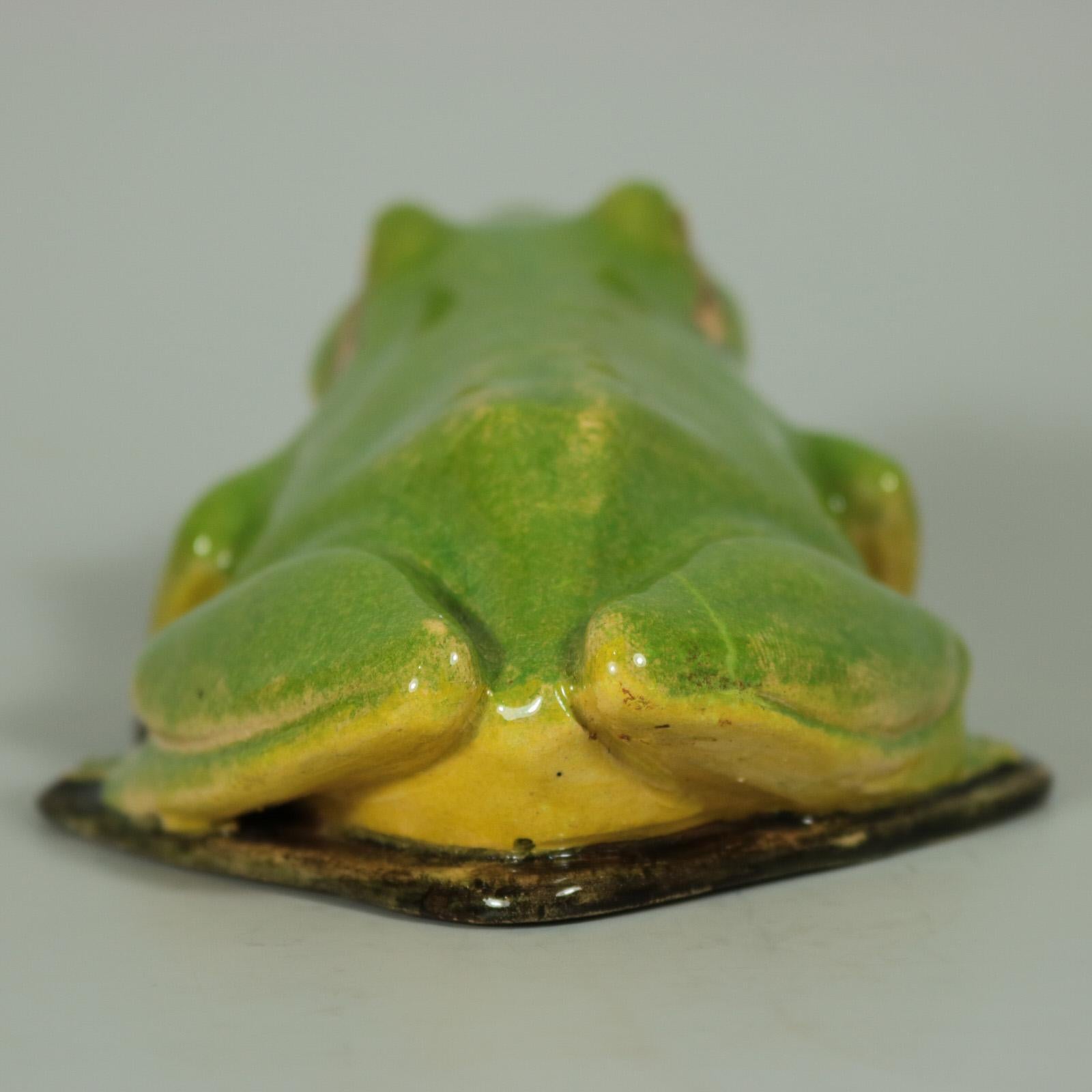 Glazed Clement Massier Frog Figure