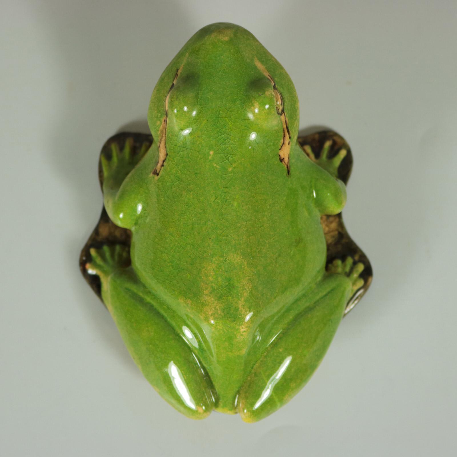 Early 20th Century Clement Massier Frog Figure