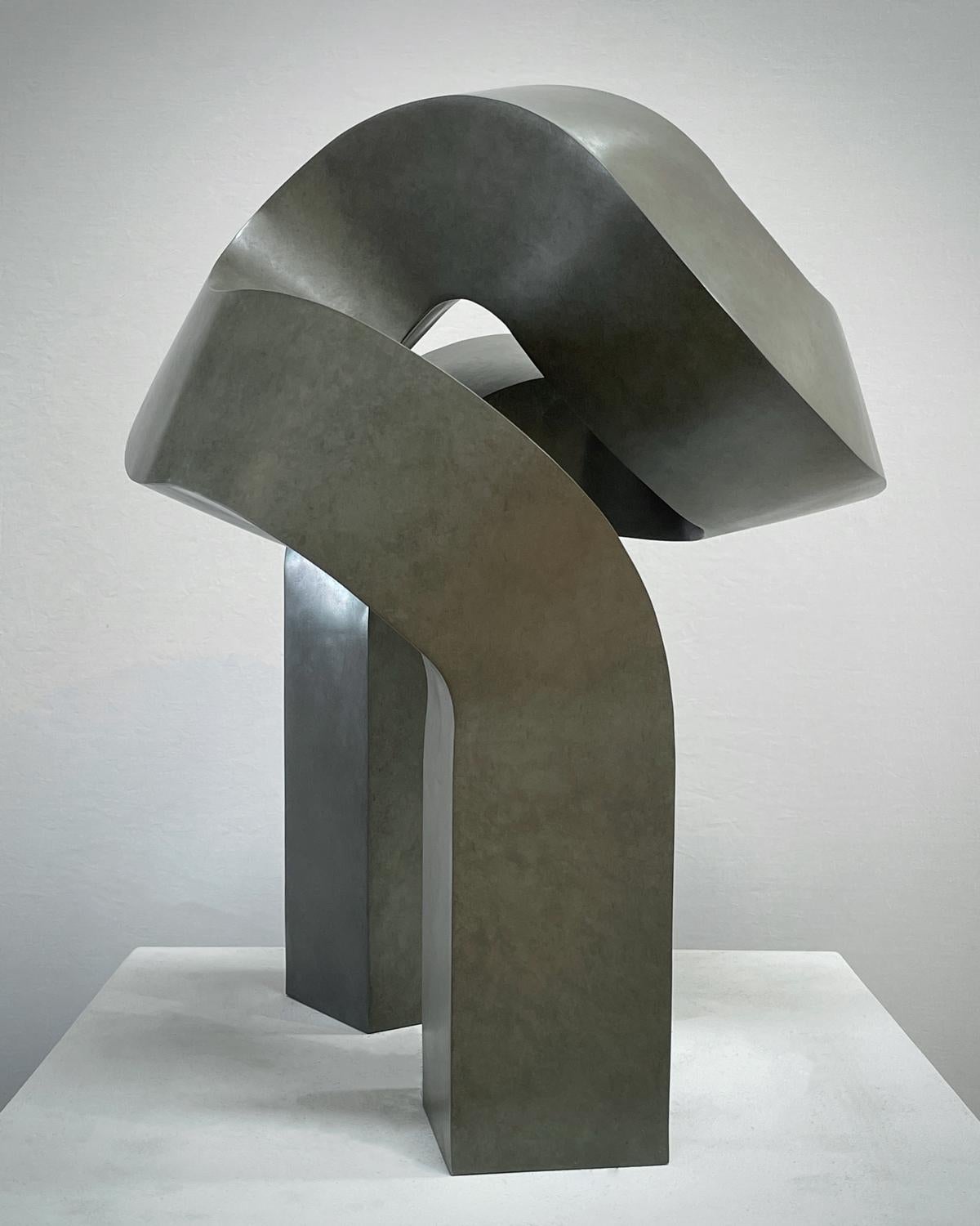 "Moreover" minimalist bronze sculpture  - Sculpture by Clement Meadmore