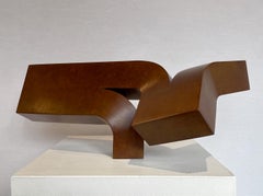 "Offshoot" minimalist bronze sculpture