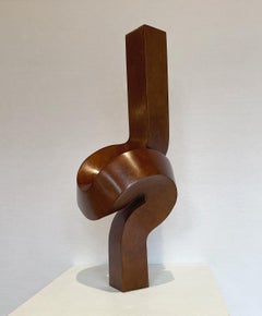 "Upright" minimalist bronze sculpture