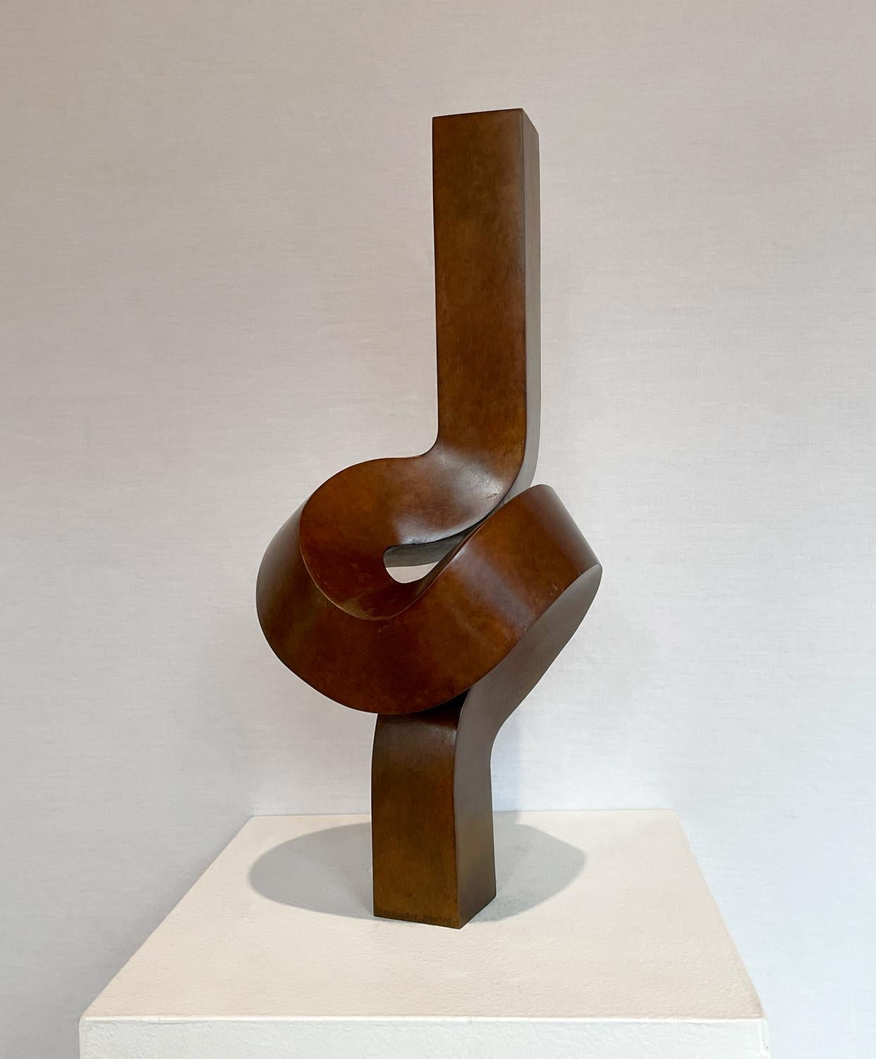 Minimalistische Bronzeskulptur „Upright“