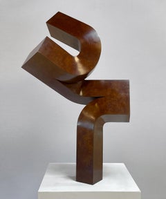 Vintage "Upsurge" minimalist bronze sculpture 