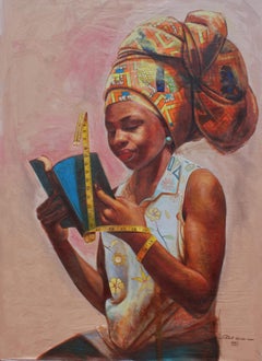 Chronometry -21st Century, Contemporary, Figurative Portrait, Oil, Women Fabrics