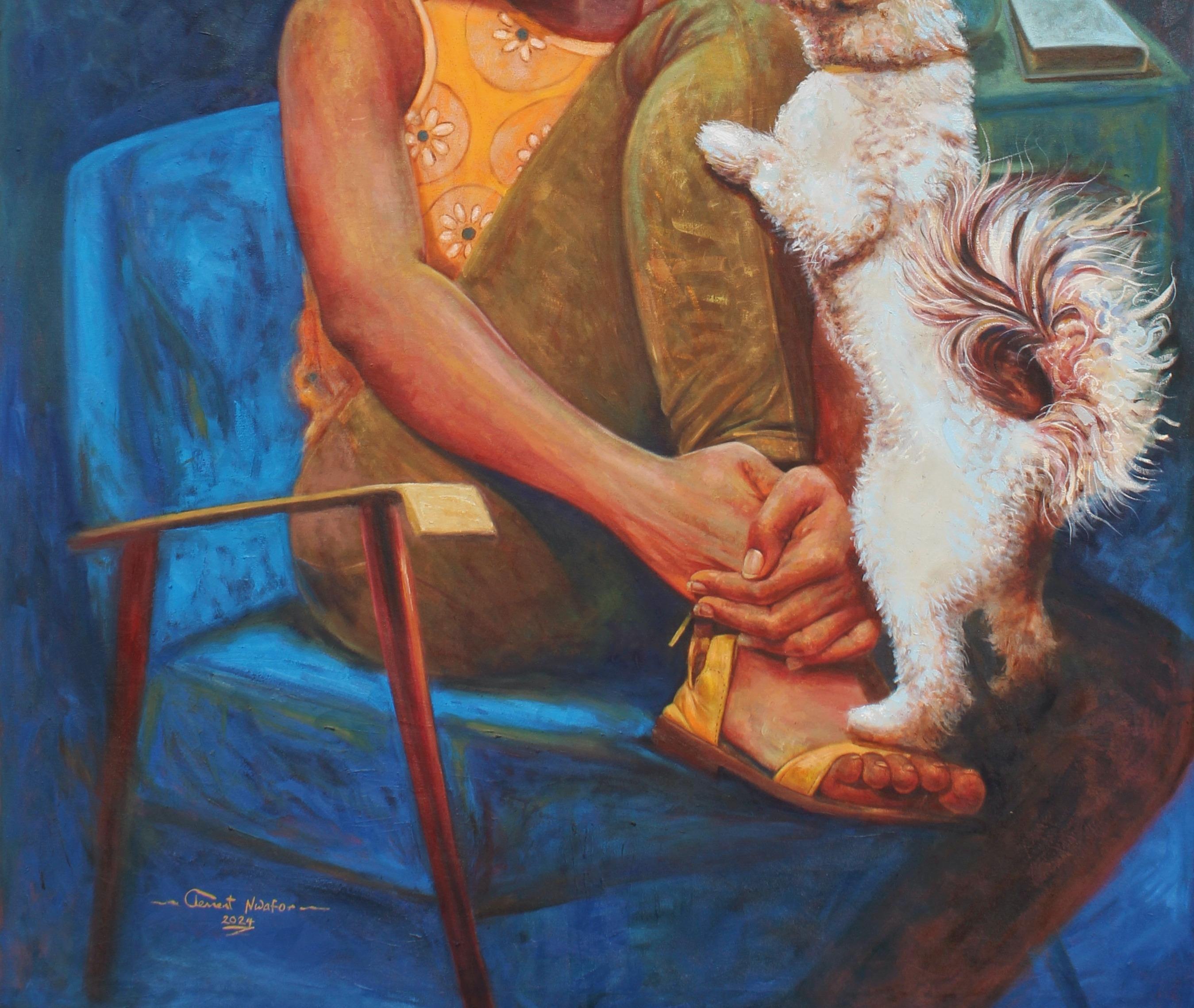 Orecchie d'ascolto 1 -21° secolo, Contemporaneo, Ritratto figurativo, Animali, Donne in vendita 1