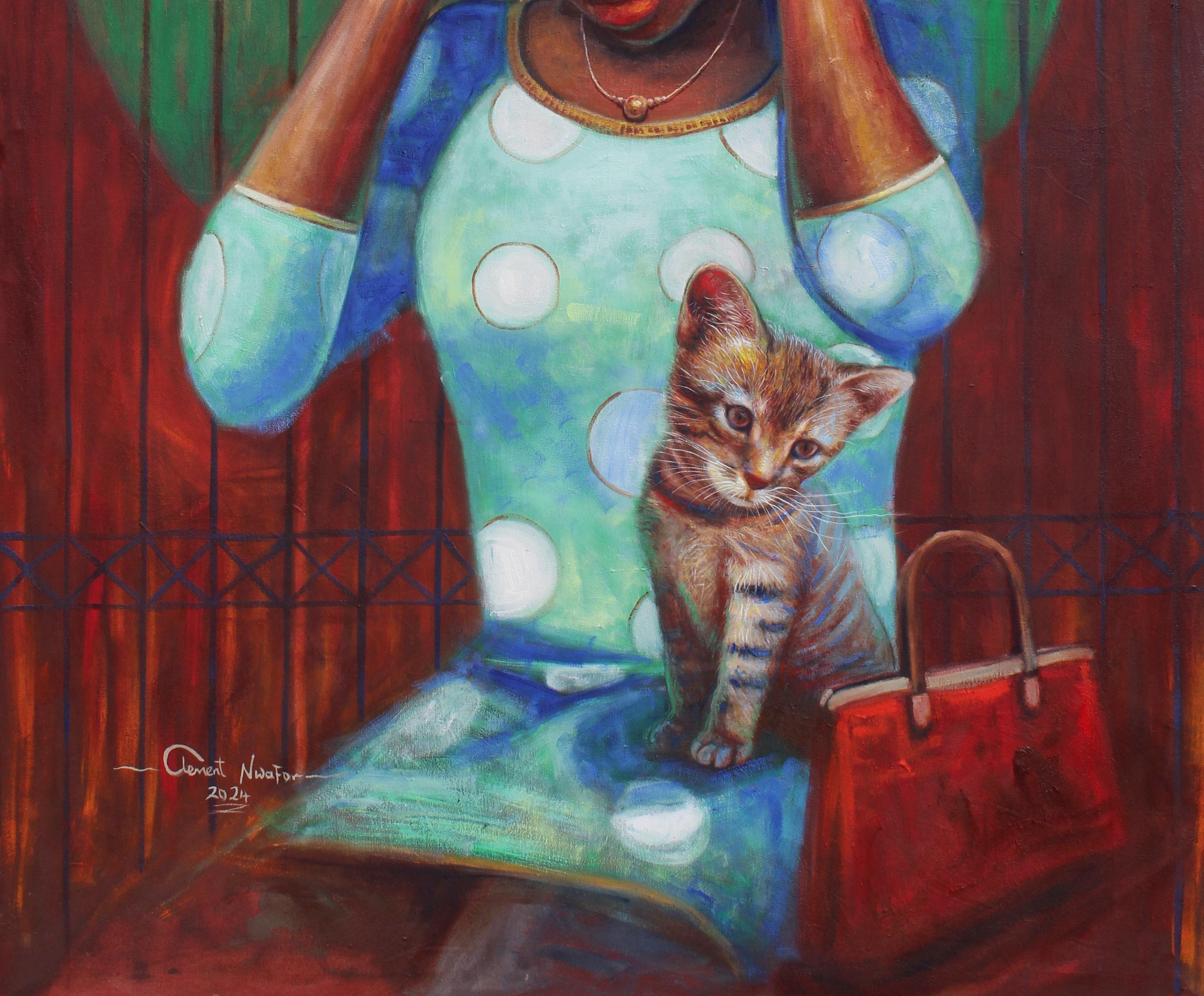 Oídos que escuchan 3 -Siglo XXI, Contemporáneo, Retrato figurativo, Animal, Mujer en venta 1