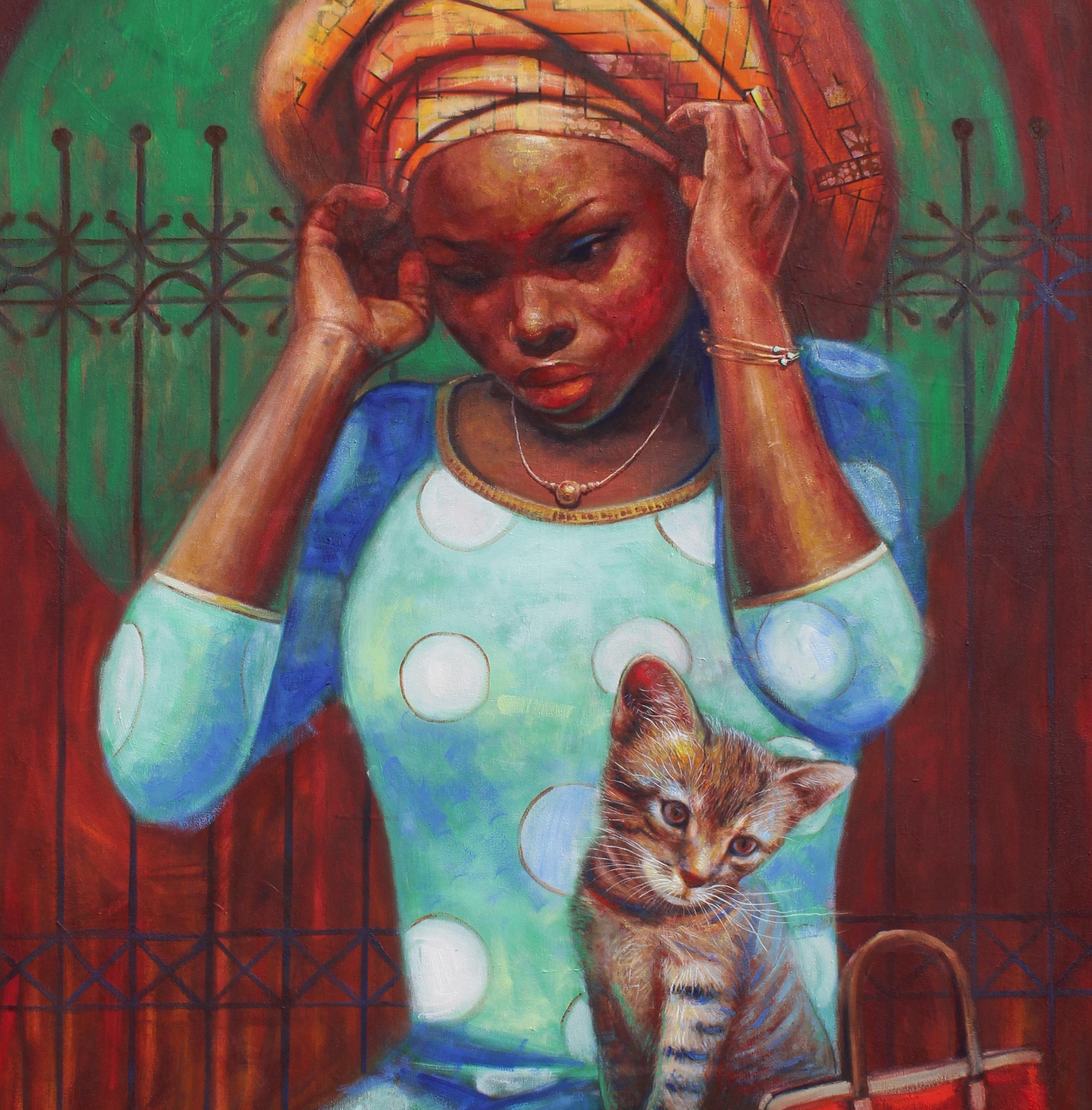 Oídos que escuchan 3 -Siglo XXI, Contemporáneo, Retrato figurativo, Animal, Mujer en venta 2