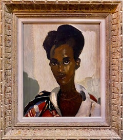 'Portrait of a Woman in Goma, Congo', oil on board by Clément Serneels