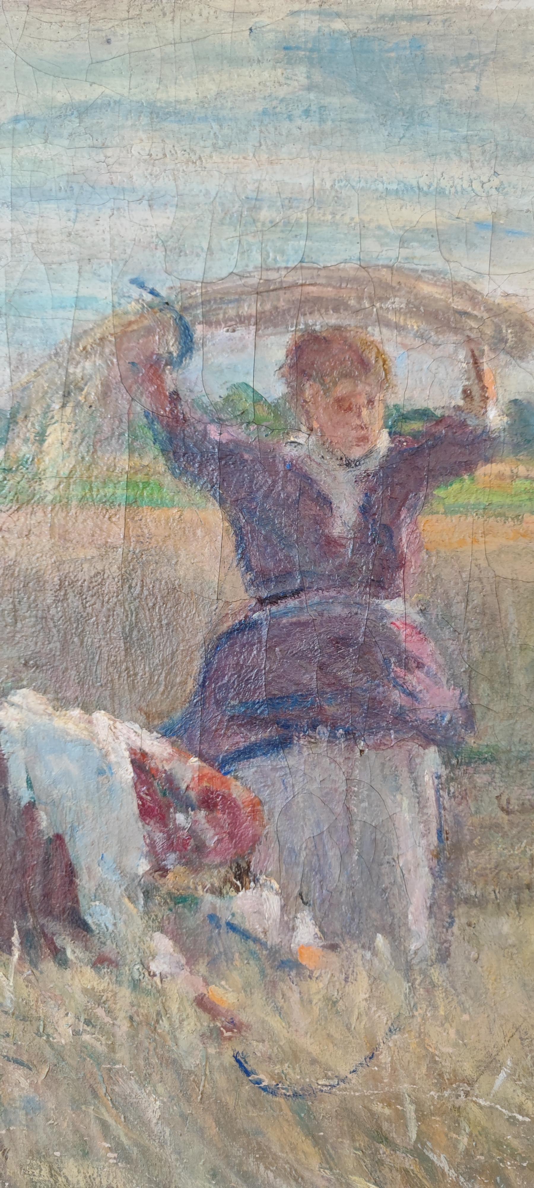 Frau auf dem Feld im Angebot 1