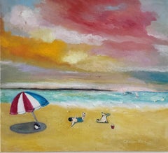 „Ein langer Sommertag“  Seelandschaft Ölgemälde glücklich vibe Meer entspannen Liebe Unternehmen