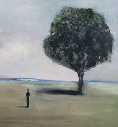 "Gone with the Wind" figurative oil painting balloon let go live in present life