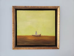 "Rock the Boat"  landscape oil painting freedom tranquility girl confidence love