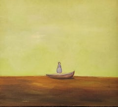 "Rock the Boat"  paesaggio pittura ad olio libertà tranquillità ragazza fiducia amore