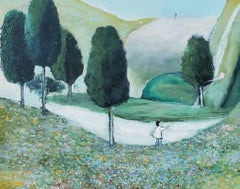 "The Wind will Carry Us" figurative oil painting freedom transience life peace