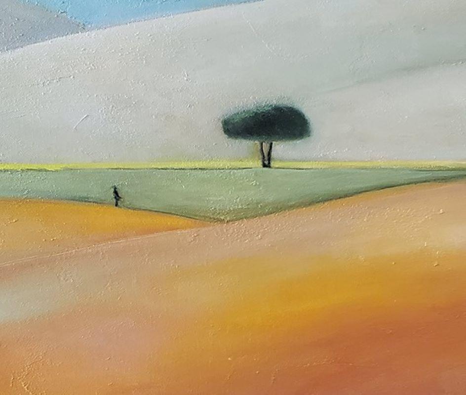 Peinture à l'huile « Tree », paysage, symbole de la nature, esprit de paix, espoir et âme - Painting de Clementine Chan