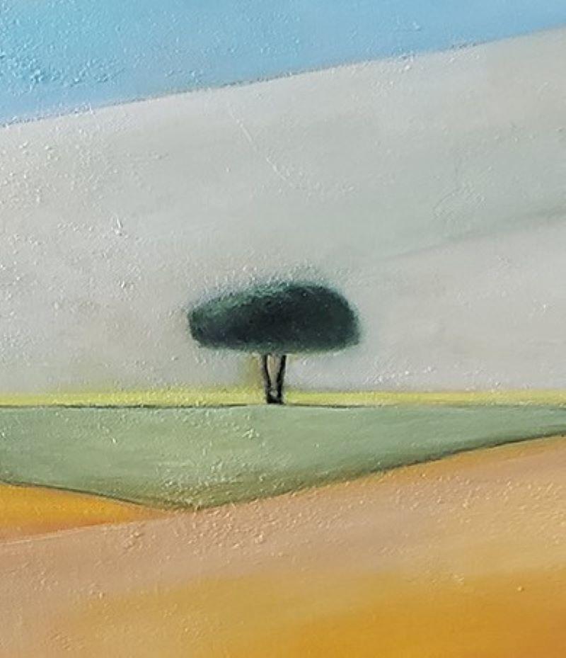 Peinture à l'huile « Tree », paysage, symbole de la nature, esprit de paix, espoir et âme - Contemporain Painting par Clementine Chan