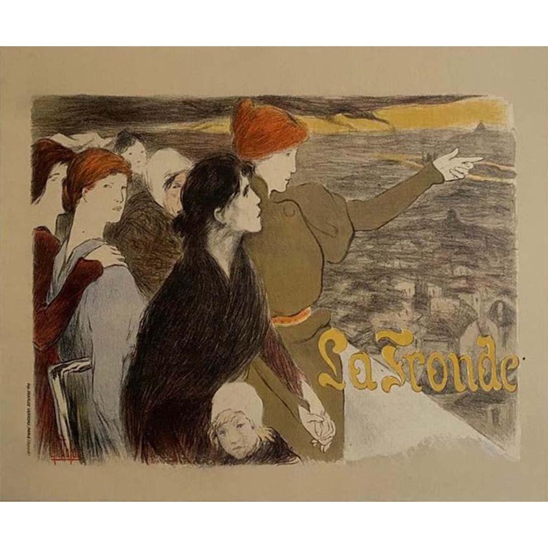 Clémentine-Hélène Dufau's original Art Nouveau poster for "La Fronde" in 1898 - Print by Clementine-helene Dufau