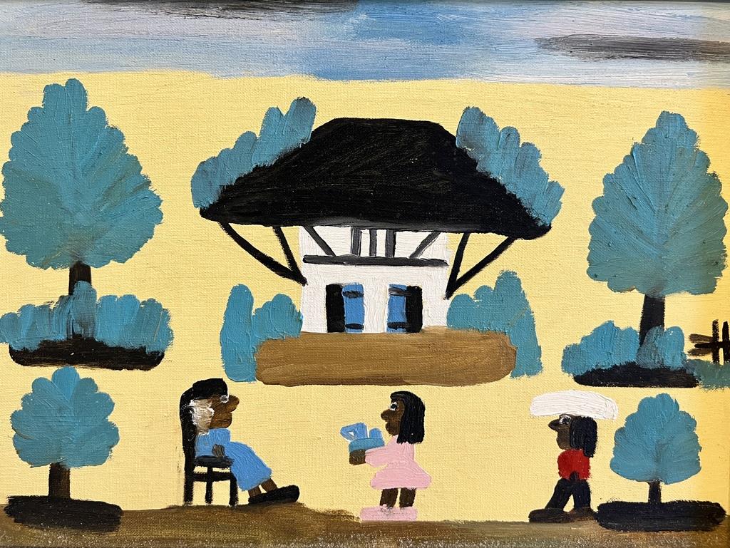 African House - Folk Art Painting by Clementine Hunter