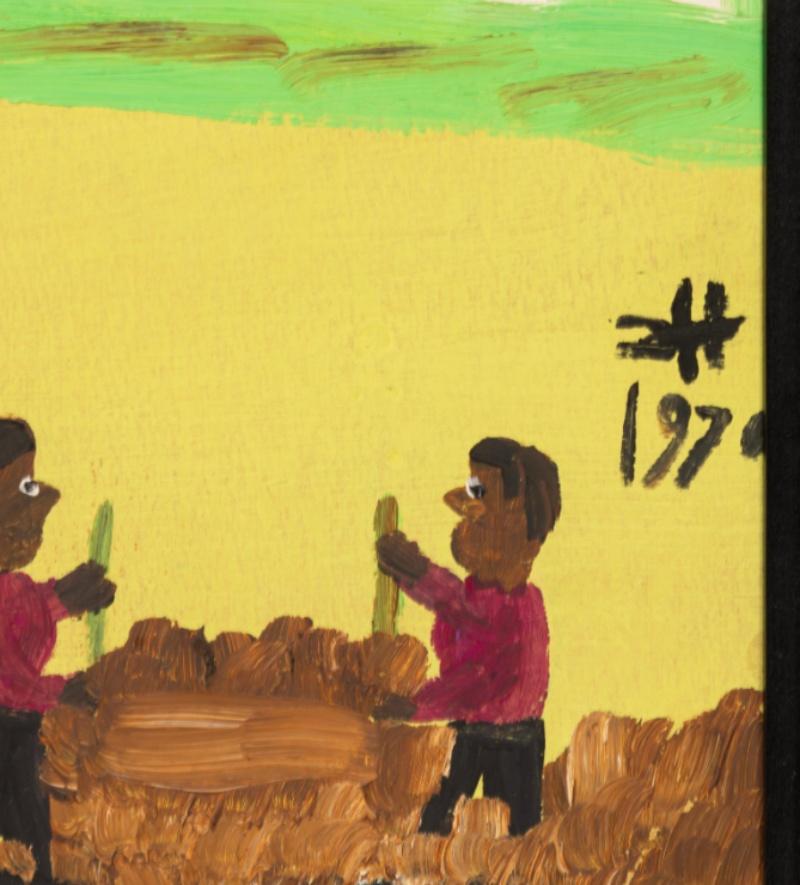 Funeral Procession (Authenticated Clementine Hunter Folk Art Painting) For Sale 1