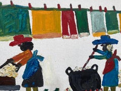 Wash Day, Melrose Plantation (Clementine Hunter, authentifié par Tom Whitehead)