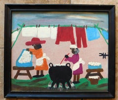 Wash Day Huile sur carton