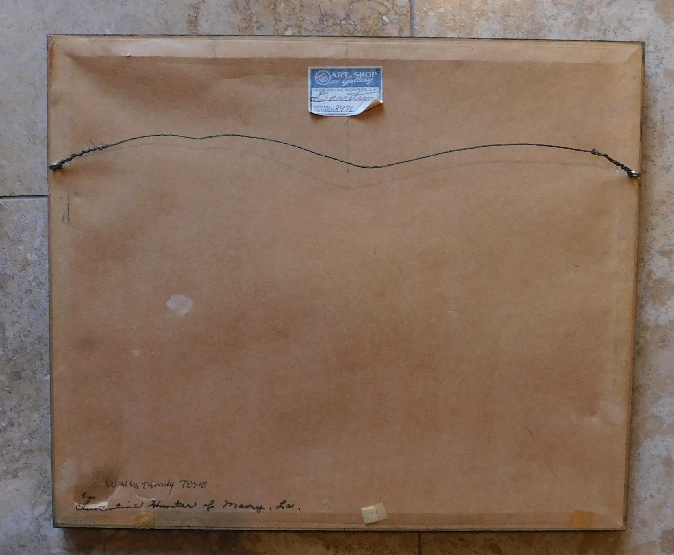 Wash Day Oil on Board - Black Figurative Painting by Clementine Hunter