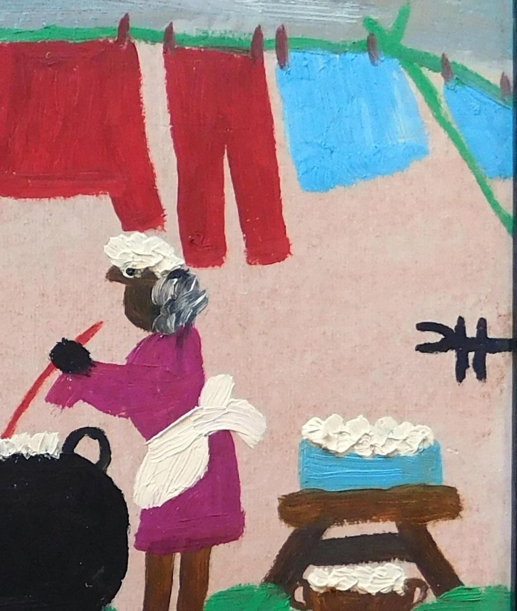 Wash Day Oil on Board For Sale 2