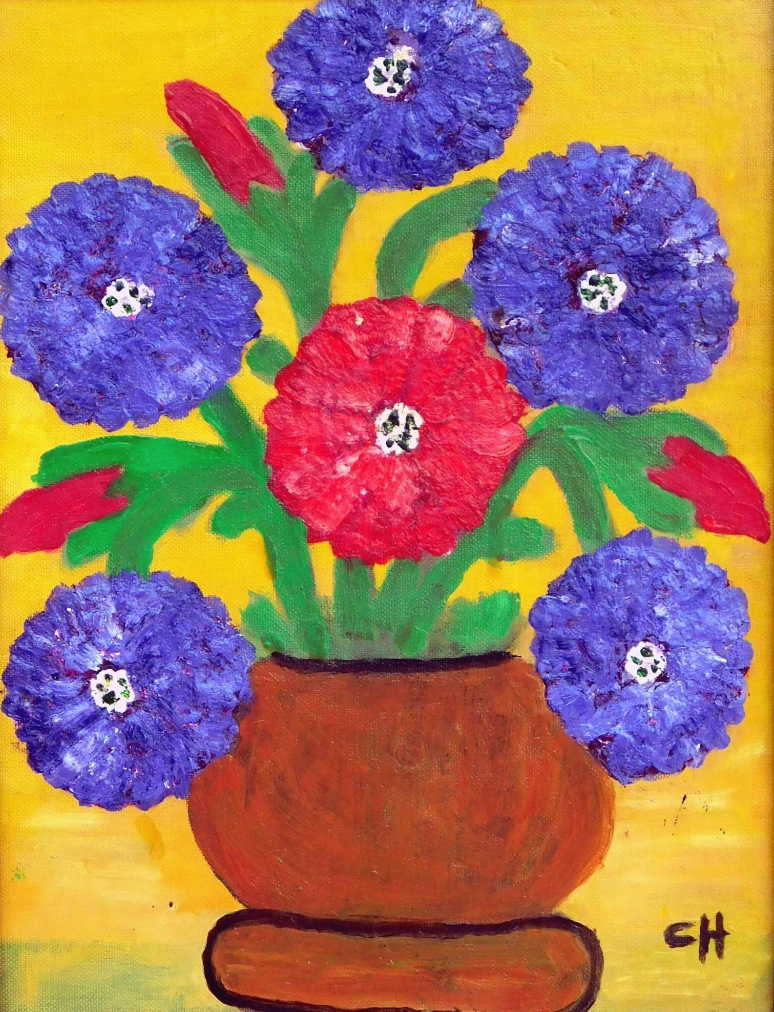 Oil on Board by well known black folk artist Clementine Hunter (1887-1987).
Measures 16