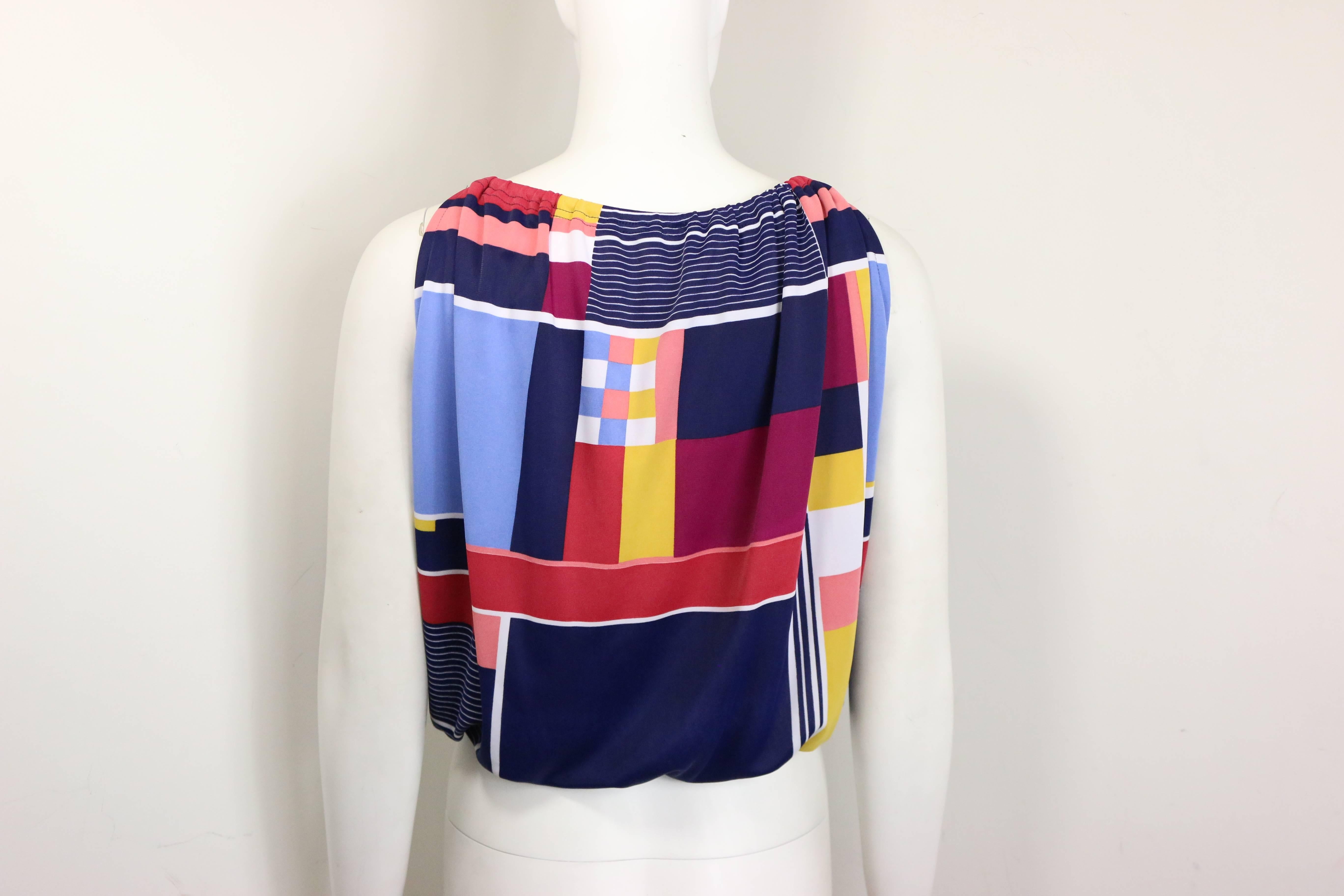 Clements Ribeiro, camicetta e pantaloni con motivi retrò multicolore in vendita 1