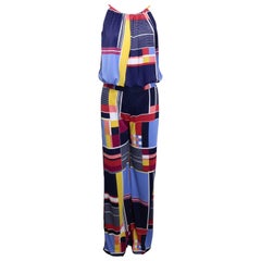 Clements Ribeiro - Ensemble chemisier et pantalon à motifs rétro multicolores