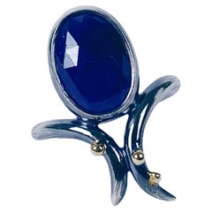 Cleo 14K Sterling Silver Blue Sapphire Ring by TIN HAUS
