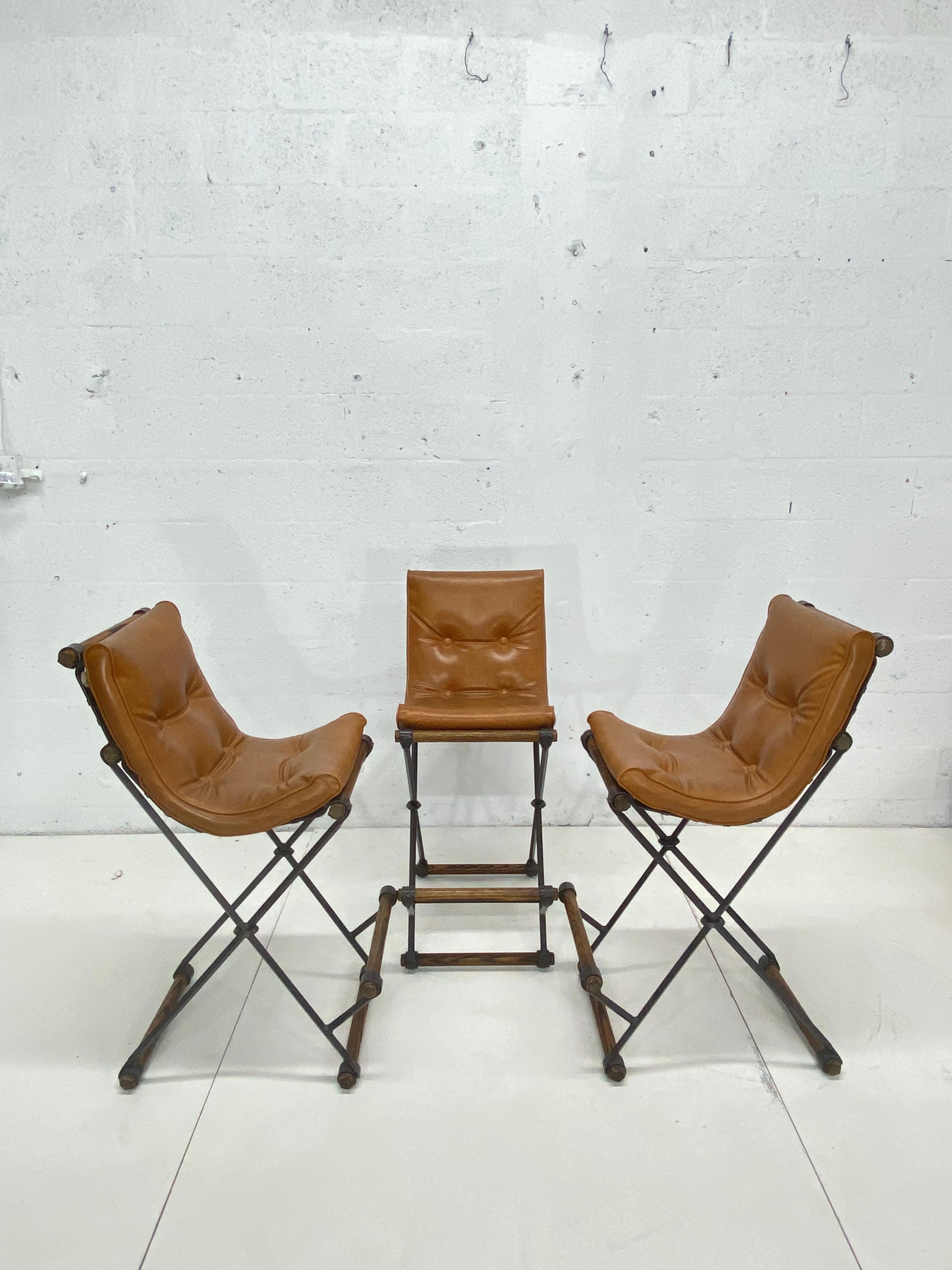 American Cleo Baldon Bar Stools with Eco-Leather Cushions for Terra, Set of Three