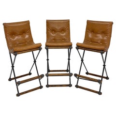 Cleo Baldon Bar Stools with Eco-Leather Cushions for Terra, Set of Three