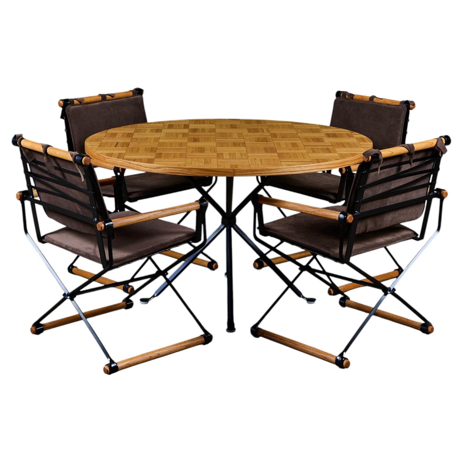 Set da pranzo Cleo Baldon in stile Mid-Century per Terra, ferro battuto, USA in vendita