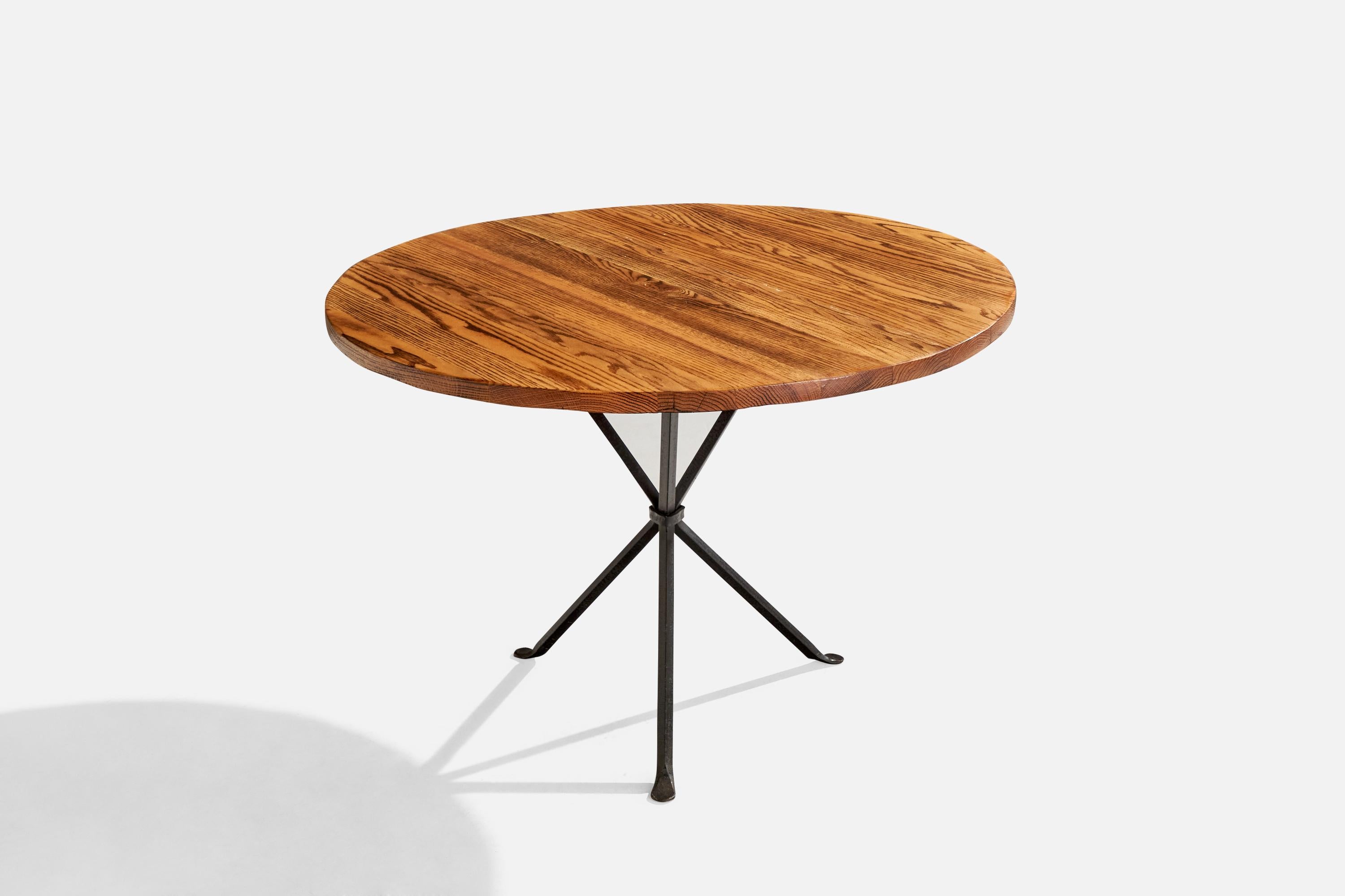 Cleo Baldon, Mesa de comedor, Roble, Hierro, EE.UU., Década de 1960 Moderno de mediados de siglo en venta