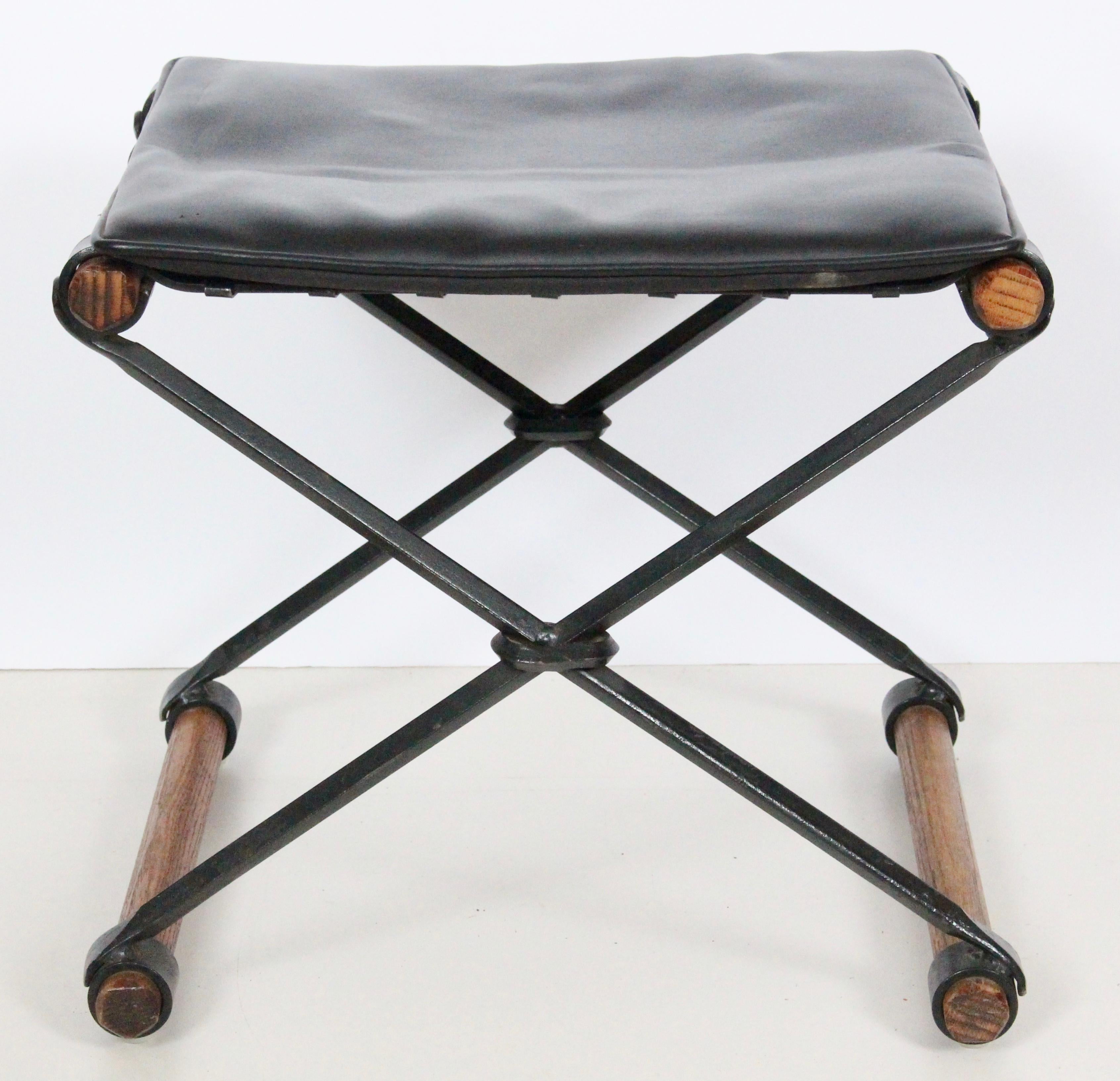Mid-Century Modern Cleo Baldon for Terra Furniture Campaign Stool, Circa 1970 For Sale