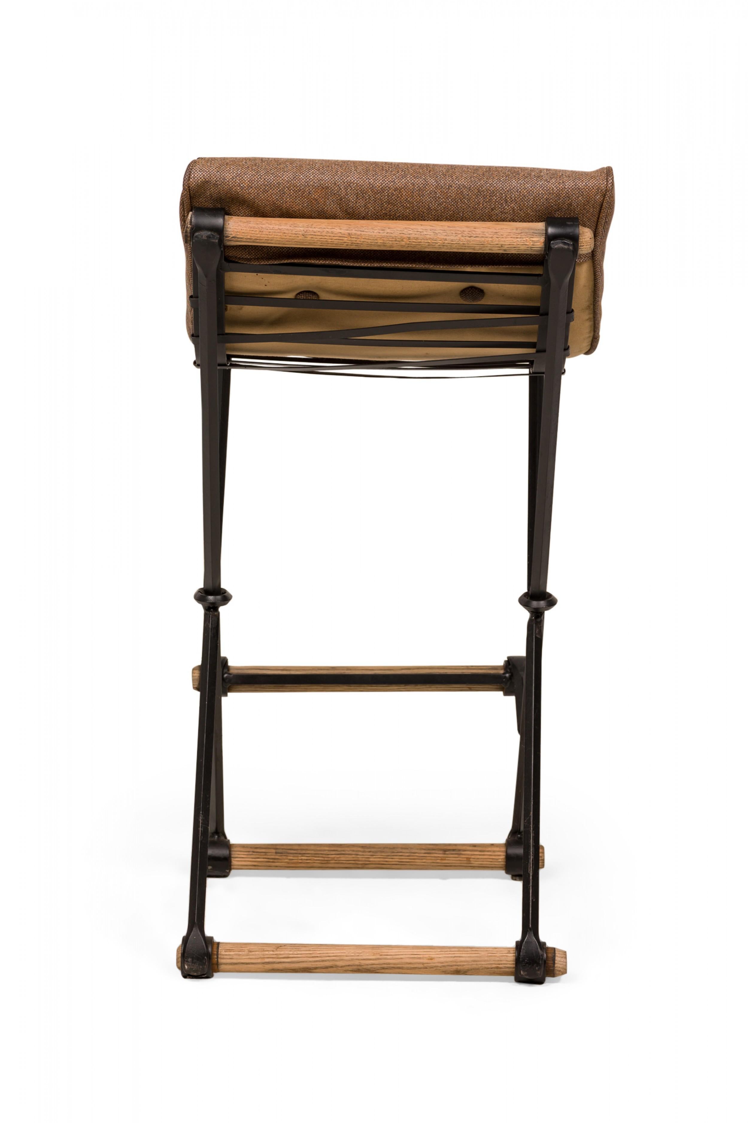 Cleo Baldon for Terra of California X-Frame Snakeskin Upholstered Barstool For Sale 2
