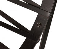 Cleo Baldon para Terra of California Taburete de bar tapizado en piel de serpiente con estructura en X