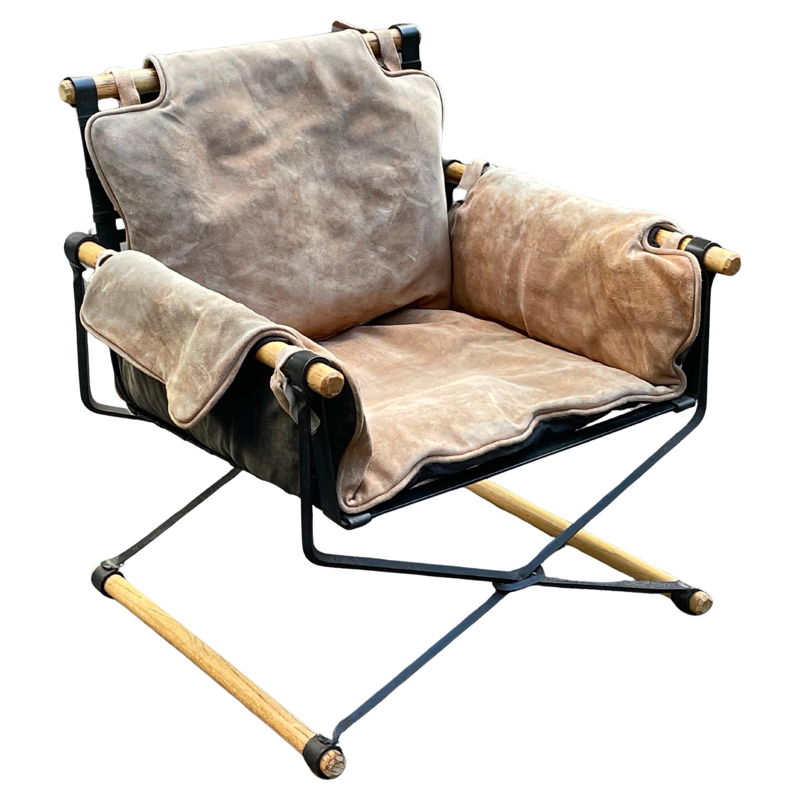 Mid-Century Modern Cleo Baldon Iron & Oak Lounge Chair for Terra