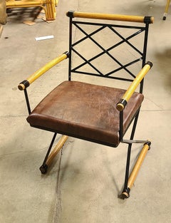 Cleo Baldon Style X-Form Arm Directors Dining Chair, Circa 1970