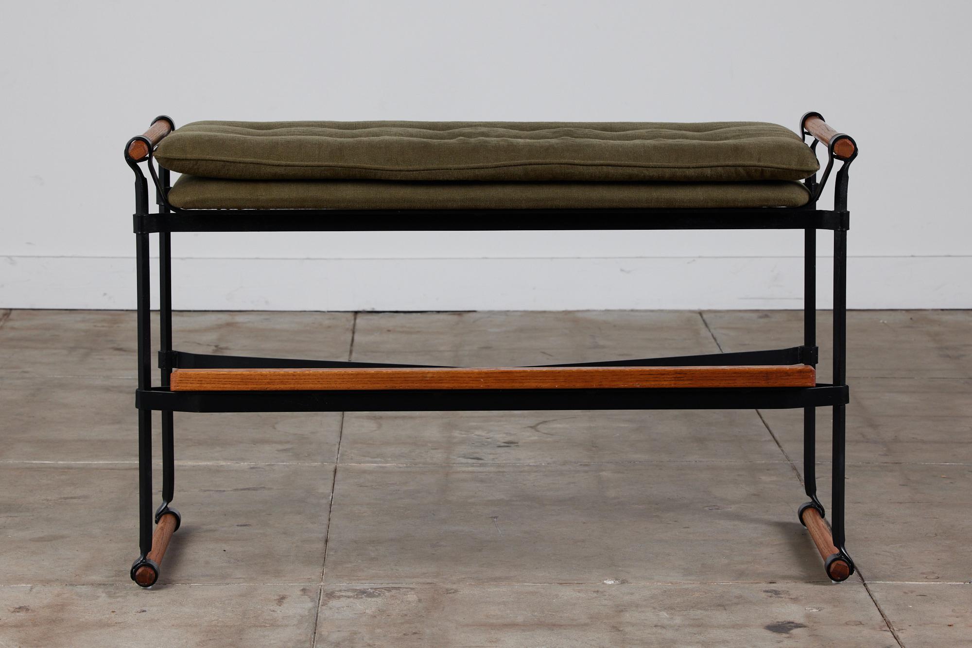 Cleo Baldon Tufted Gallery Bench for Terra In Excellent Condition For Sale In Los Angeles, CA